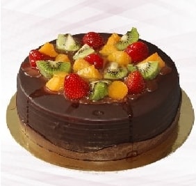 6-9 Kişilik Zengin Tatlı Karışık Meyveli Çikolatalı Şehir pasta